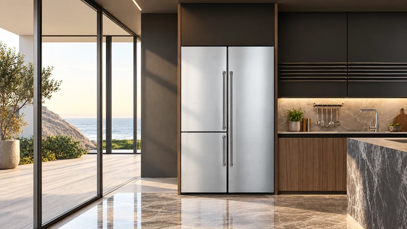 Cena ilustrativa: Freezer Tecno de embutir com gavetas abertas