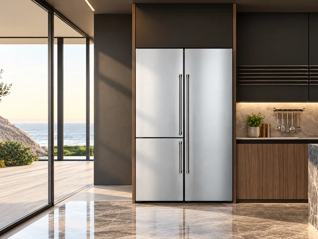 Cena ilustrativa: Freezer Tecno de embutir em cozinha de alto padrão