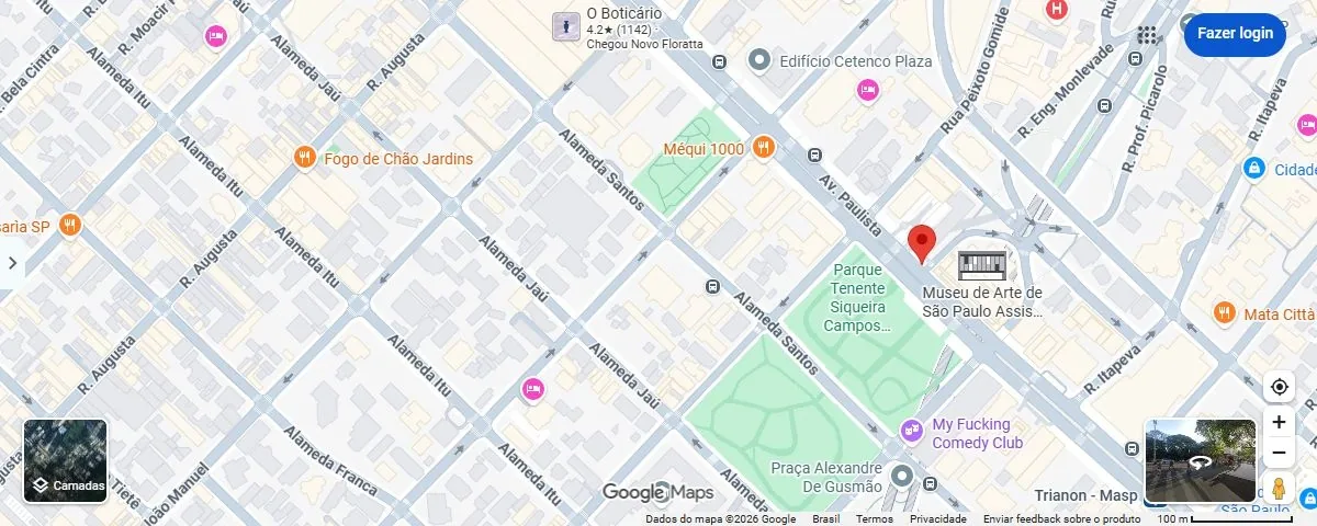 Mapa da região da Av. Paulista, 1636, na Bela Vista, em São Paulo
